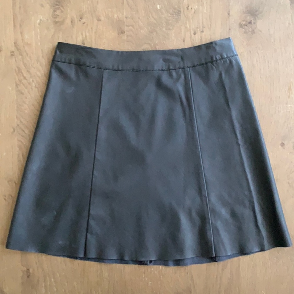 Hollister black vegan 🌱 leather mini A line skirt